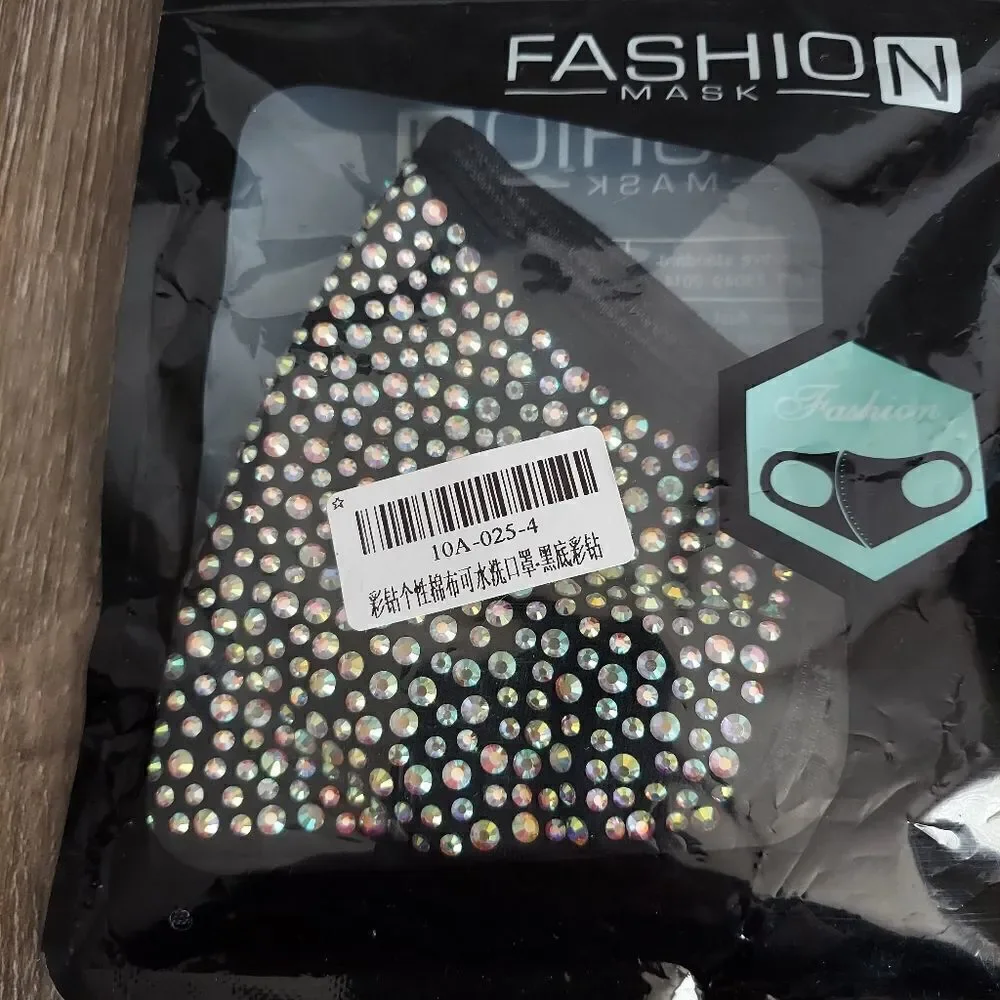 Multicolored Rhinestone Bling Face Mask Adjustable